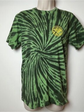 Vans Unisex Boxy Relaxed Skater Grunge Green Tie-Dye Logo Tee